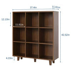 Organiseur de bibliothèque moderne à 9 cubes, étagère ouverte en bois, étagère de rangement autoportante, design peu encombrant, pour la maison, le salon, la chambre