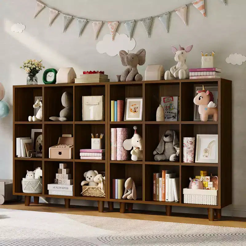 Organiseur de bibliothèque moderne à 9 cubes, étagère ouverte en bois, étagère de rangement autoportante, design peu encombrant, pour la maison, le salon, la chambre