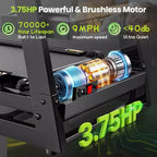 Offre Flash Tapis Roulant - Tapis roulant pliable 3,75 CV avec haut-parleur, deux modes de contrôle : Console et Application, grand écran, 105 programmes, 14,5 km/h, Noir