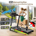 Offre Flash Tapis Roulant - Tapis roulant pliable 3,75 CV avec haut-parleur, deux modes de contrôle : Console et Application, grand écran, 105 programmes, 14,5 km/h, Noir
