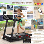 Offre Flash Tapis Roulant - Tapis roulant pliable 3,75 CV avec haut-parleur, deux modes de contrôle : Console et Application, grand écran, 105 programmes, 14,5 km/h, Noir
