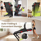Treadmills for Home with Dual Brushless 3.5 HP Motorized, Folding Treadmill with 6% Manual Incline, 9MPH, 350 lb Capacity, 17 Wide Belt