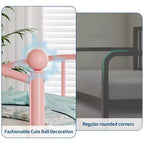 Twin Daybed Sofa Bed with Steel Slat Support, Underbed Storage & Arched Headboard, Pink Metal Frame, for Bedroom/Living Room, Guest Bed