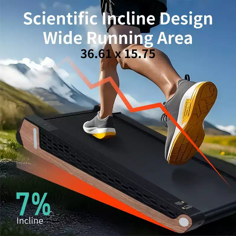 Tapis de marche portable inclinable 8 positions pour sous-bureau avec moteur de 2,55 CV, capacité de 100 kg, écran LED, design peu encombrant pour le bureau à domicile