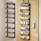 Door Organiser 8 Levels, Hanging Shelf with Adjustable Metal Baskets, No Drilling, for Kitchen/Bathroom/Wall