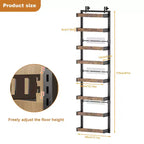 Rangement de porte à 8 niveaux, Étagère suspendue avec paniers métalliques ajustables, Sans perçage, pour cuisine/salle de bain/mur
