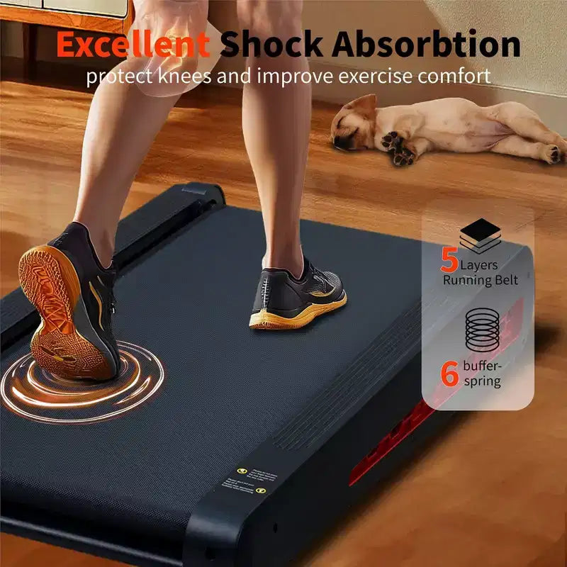 Tapis de course compact à 7 inclinaisons, tapis de marche sous le bureau avec moteur de 2,55 CV, capacité de 100 kg, écran LED, support vertical, gain de place pour un usage à domicile ou au bureau