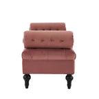 Whisen End of Bed Bench, Velvet Upholstered Tufted Bench Bedroom Bench Ottoman Footstool, Entryway Closet Bench with 2 Detachable Pillows
