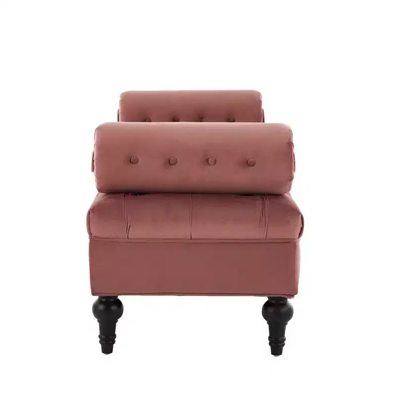 Whisen End of Bed Bench, Velvet Upholstered Tufted Bench Bedroom Bench Ottoman Footstool, Entryway Closet Bench with 2 Detachable Pillows