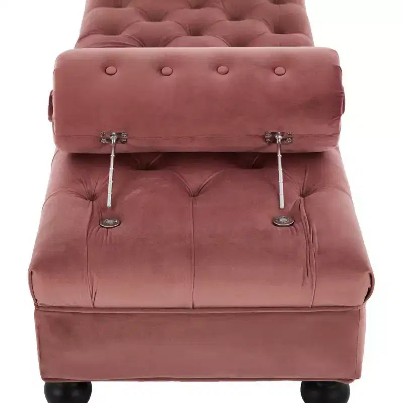 Whisen End of Bed Bench, Velvet Upholstered Tufted Bench Bedroom Bench Ottoman Footstool, Entryway Closet Bench with 2 Detachable Pillows