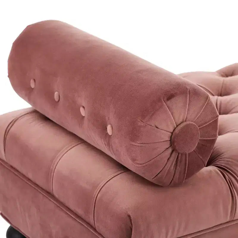 Whisen End of Bed Bench, Velvet Upholstered Tufted Bench Bedroom Bench Ottoman Footstool, Entryway Closet Bench with 2 Detachable Pillows