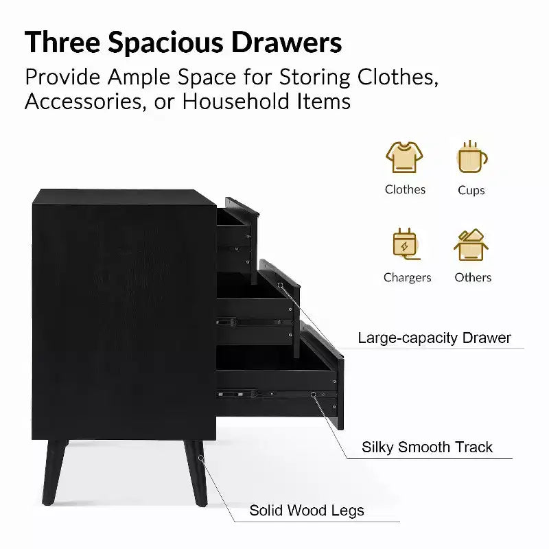 Xiroma 3 - Drawer Accent Chest| HULALA HOME-BLACK