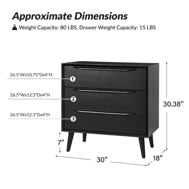 Xiroma 3 - Drawer Accent Chest| HULALA HOME-BLACK