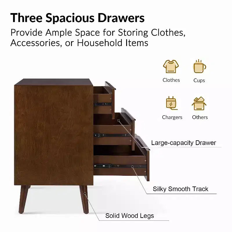 Xiroma 3 - Drawer Accent Chest| HULALA HOME-BLACK