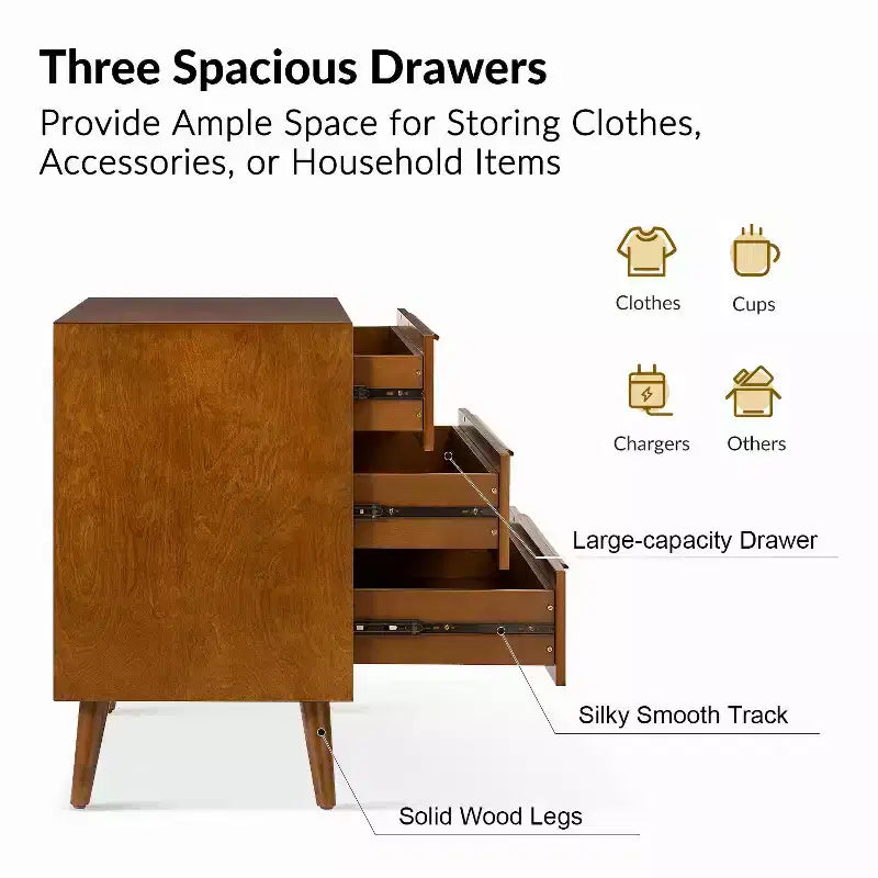 Xiroma 3 - Drawer Accent Chest| HULALA HOME-BLACK