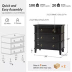 Table d'appoint Helena 28W en bois massif à 3 tiroirs, lot de 2 avec station de charge intégrée | HULALA HOME