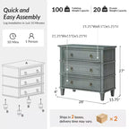 Table d'appoint Helena 28W en bois massif à 3 tiroirs, lot de 2 avec station de charge intégrée | HULALA HOME