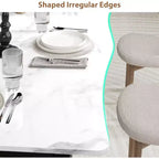 Table à manger moderne, grande table de cuisine de 200 cm pour 6-8 personnes, structure en métal, design unique en vagues horizontales, résistante à l'eau et aux rayures, pour la cuisine