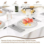 Table à manger moderne, grande table de cuisine de 200 cm pour 6-8 personnes, structure en métal, design unique en vagues horizontales, résistante à l'eau et aux rayures, pour la cuisine