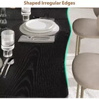 Table à manger moderne, grande table de cuisine de 200 cm pour 6-8 personnes, structure en métal, design unique en vagues horizontales, résistante à l'eau et aux rayures, pour la cuisine