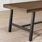 Table de salle à manger de 180 cm pour 6 à 8 personnes, table à manger extérieure/intérieure avec cadre en métal, table de cuisine avec grand plateau pour salle à manger, salon, cuisine