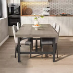 Table de salle à manger de 180 cm pour 6 à 8 personnes, table à manger extérieure/intérieure avec cadre en métal, table de cuisine avec grand plateau pour salle à manger, salon, cuisine
