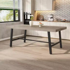 Table de salle à manger de 180 cm pour 6 à 8 personnes, table à manger extérieure/intérieure avec cadre en métal, table de cuisine avec grand plateau pour salle à manger, salon, cuisine