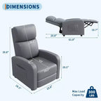 Fauteuil Inclinable Individuel Confortable avec Dossier et Repose-Pieds Réglables, Revêtement Aspect Lin, Idéal pour Salon et Chambre à Coucher