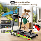 Tapis de course incliné 14,5 km/h, capacité de 150 kg, tapis de course pliable portable pour la maison, moteur 3,5 CV, tapis de course de jogging/marche avec contrôle par application, 105 programmes