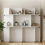 Mjkone 2-in-1 Invisible Murphy Bed with Shelf Storage, Queen Size, Natural Wood (Mattress Not Included)