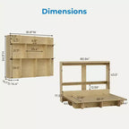 Mjkone 2-in-1 Invisible Murphy Bed with Shelf Storage, Queen Size, Natural Wood (Mattress Not Included)