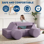 Canapé de jeu modulaire pour enfants, canapé d'explorateur 13 pièces pour enfants, canapé de jeu convertible en mousse pour chambre à coucher et salle de jeux, canapé gris 2 places pour enfants