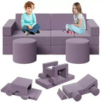 Canapé de jeu modulaire pour enfants, canapé d'explorateur 13 pièces pour enfants, canapé de jeu convertible en mousse pour chambre à coucher et salle de jeux, canapé gris 2 places pour enfants