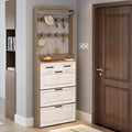 OAK Shoe Cabinet With 3 Doors 2 Drawers With Hanger