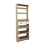 Meuble à chaussures CHÊNE avec 3 portes, 2 tiroirs et penderie