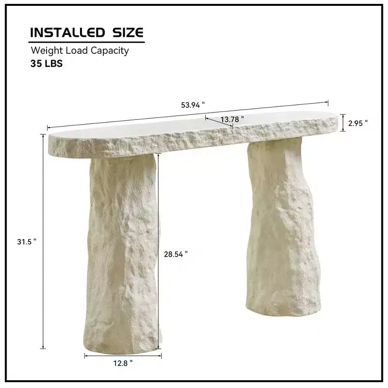 GDFStudio Rosalynd 53.94 Modern Fiberglass Console Table with Irregular Legs