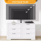 TV Stand with Mount and 6 Drawers. Entertainment Center for 32-80 Inch . Height Adjustable Media Console for Bedroom & Living Room