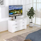 TV Stand with Mount and 6 Drawers. Entertainment Center for 32-80 Inch . Height Adjustable Media Console for Bedroom & Living Room