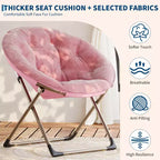 COZONY Saucer Chair with Faux Fur, Oversized Plush Foldable Lounge Moon Chair for Adults & Teens, Cozy Accent Seat for Bedroom or Dorm