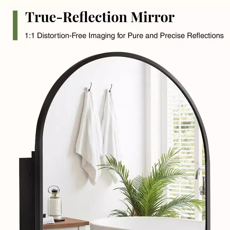 PexFix 2Pcs Arched Medicine Cabinet with Mirror Metal Framed Bathroom Mirror Cabinet with Storage Recessed & Surface Mount Wall Mounted Vanity Cabinet