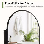 PexFix 2Pcs Arched Medicine Cabinet with Mirror Metal Framed Bathroom Mirror Cabinet with Storage Recessed & Surface Mount Wall Mounted Vanity Cabinet