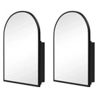 PexFix 2Pcs Arched Medicine Cabinet with Mirror Metal Framed Bathroom Mirror Cabinet with Storage Recessed & Surface Mount Wall Mounted Vanity Cabinet