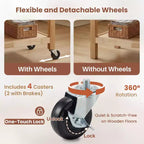 Chariot de cuisine roulant de 42 pouces avec dessus en acier inoxydable, îlot de cuisine en bois massif avec 2 tiroirs, rangement à 3 niveaux, roulettes verrouillables, table de préparation mobile