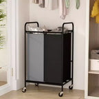 3-Bag Laundry Sorter Cart, 120L Rolling Laundry Hamper with Lockable Wheels, 3 Section Large Laundry Basket Organizer