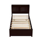 MAYEERTY Cadre de lit double avec rangement sous le lit, sans sommier tapissier, design silencieux