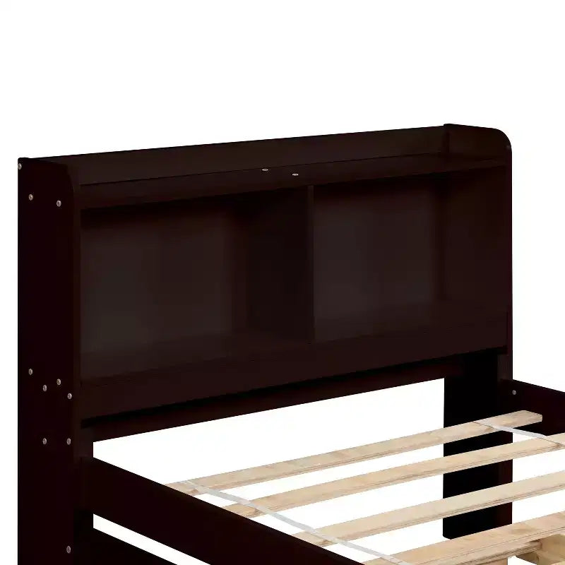 MAYEERTY Cadre de lit double avec rangement sous le lit, sans sommier tapissier, design silencieux