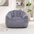 GDFStudio Thoii Modern Faux Fur Upholstered Bean Bag Chair with Armrest
