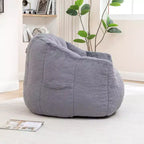 GDFStudio Thoii Modern Faux Fur Upholstered Bean Bag Chair with Armrest