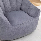 GDFStudio Thoii Modern Faux Fur Upholstered Bean Bag Chair with Armrest