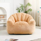 GDFStudio Thoii Modern Faux Fur Upholstered Bean Bag Chair with Armrest